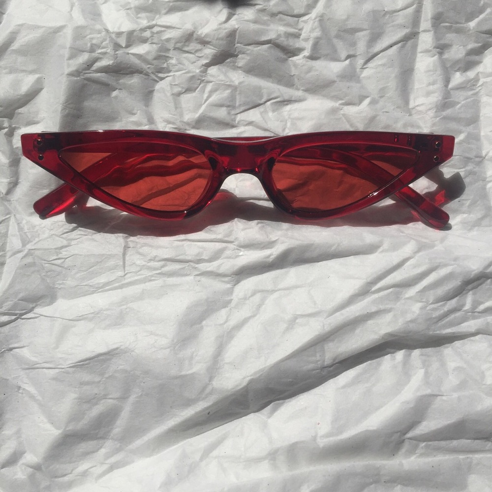sleek red sunglasses